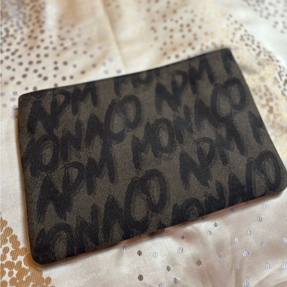 New APM Monaco textile khaki clutch make up bag - Picture 3 of 8